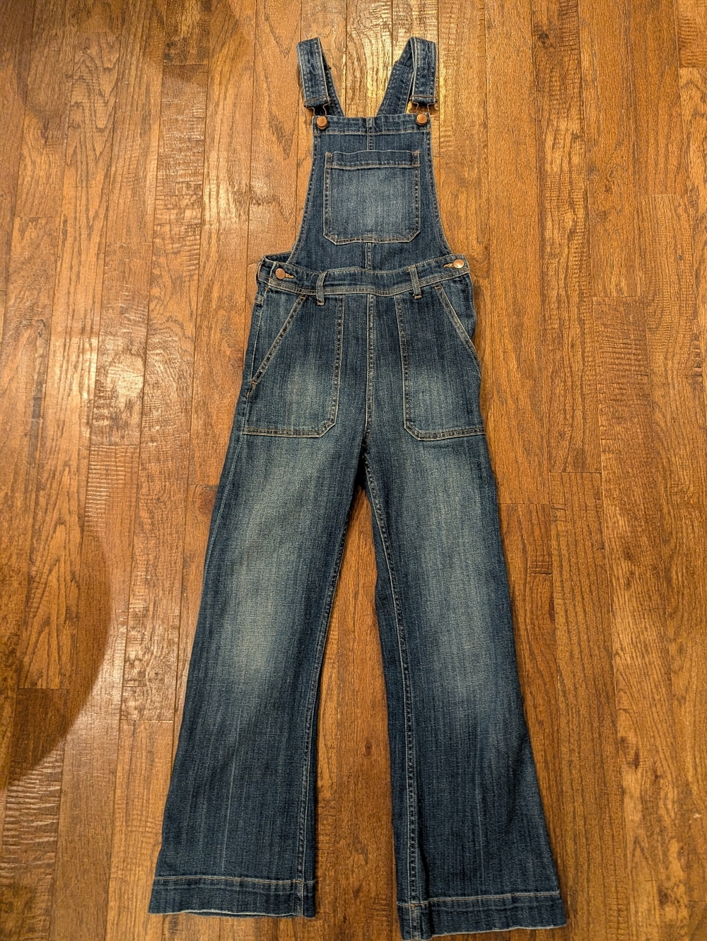 H&M Flared Denim overalls Jumpsuit with flare leg Size 6